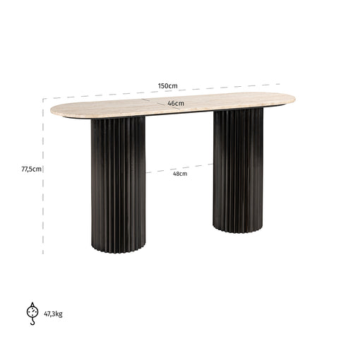 Hampson Cream & Black Console Table